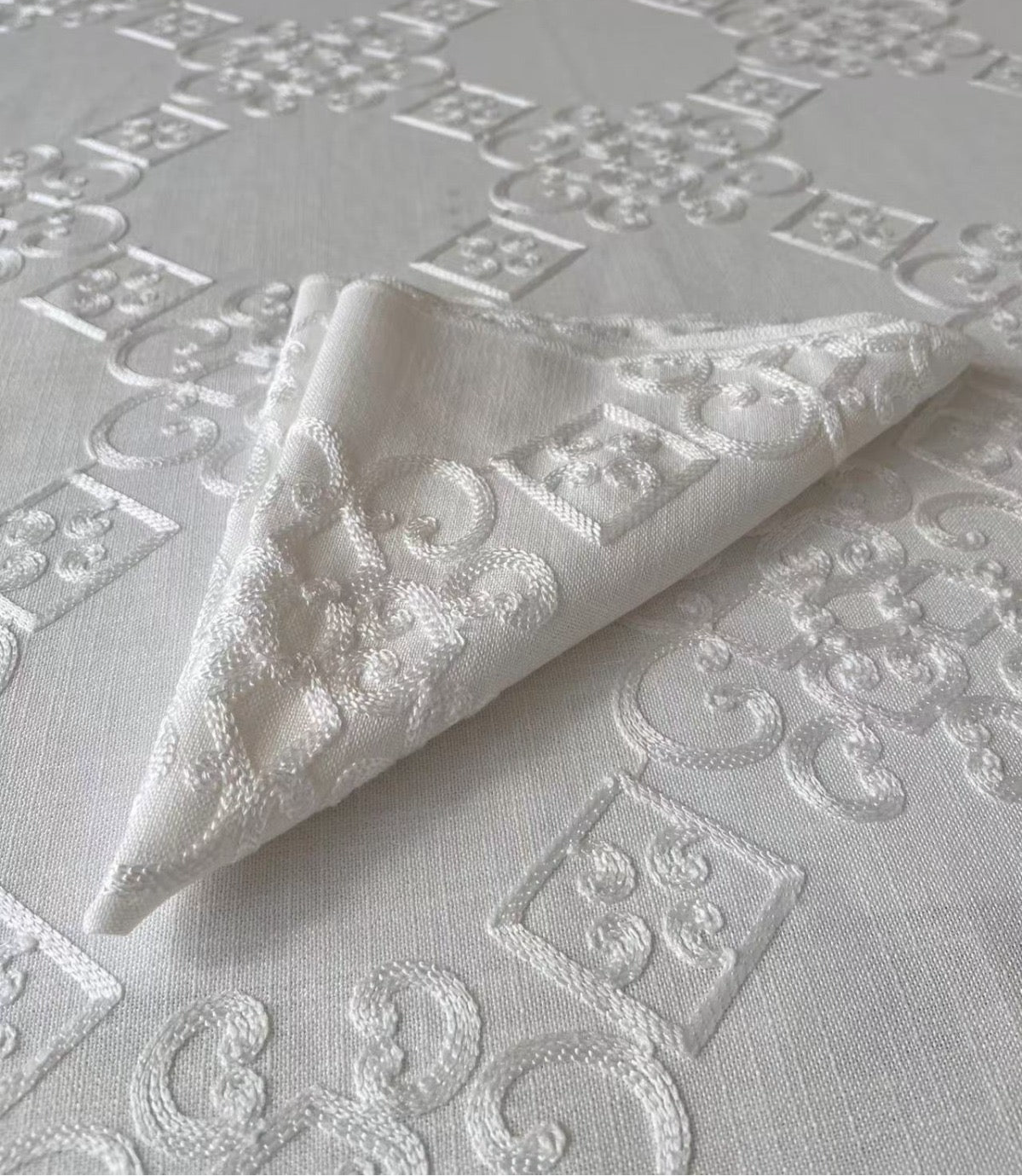 White Brocade Napkin (Pack of 6)