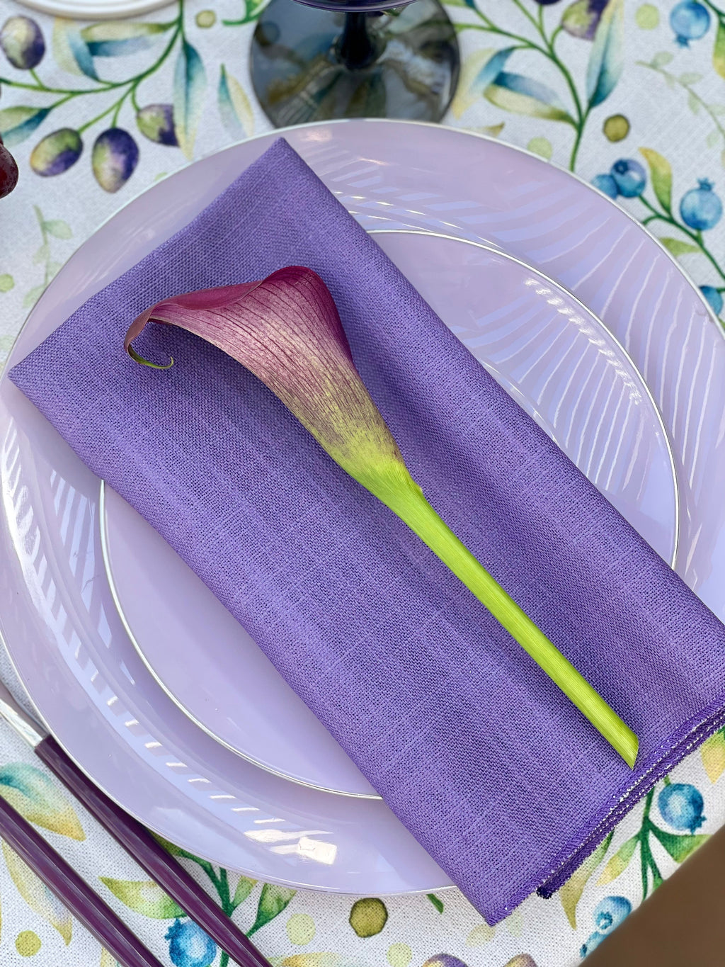 Purple Burlap Napkin - Pack of 6