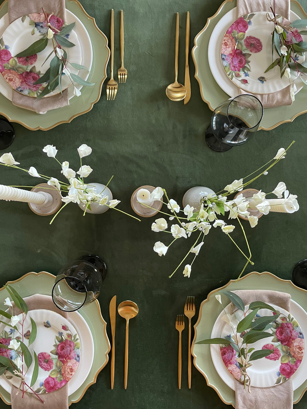 Velvet Olive Green tablecloth