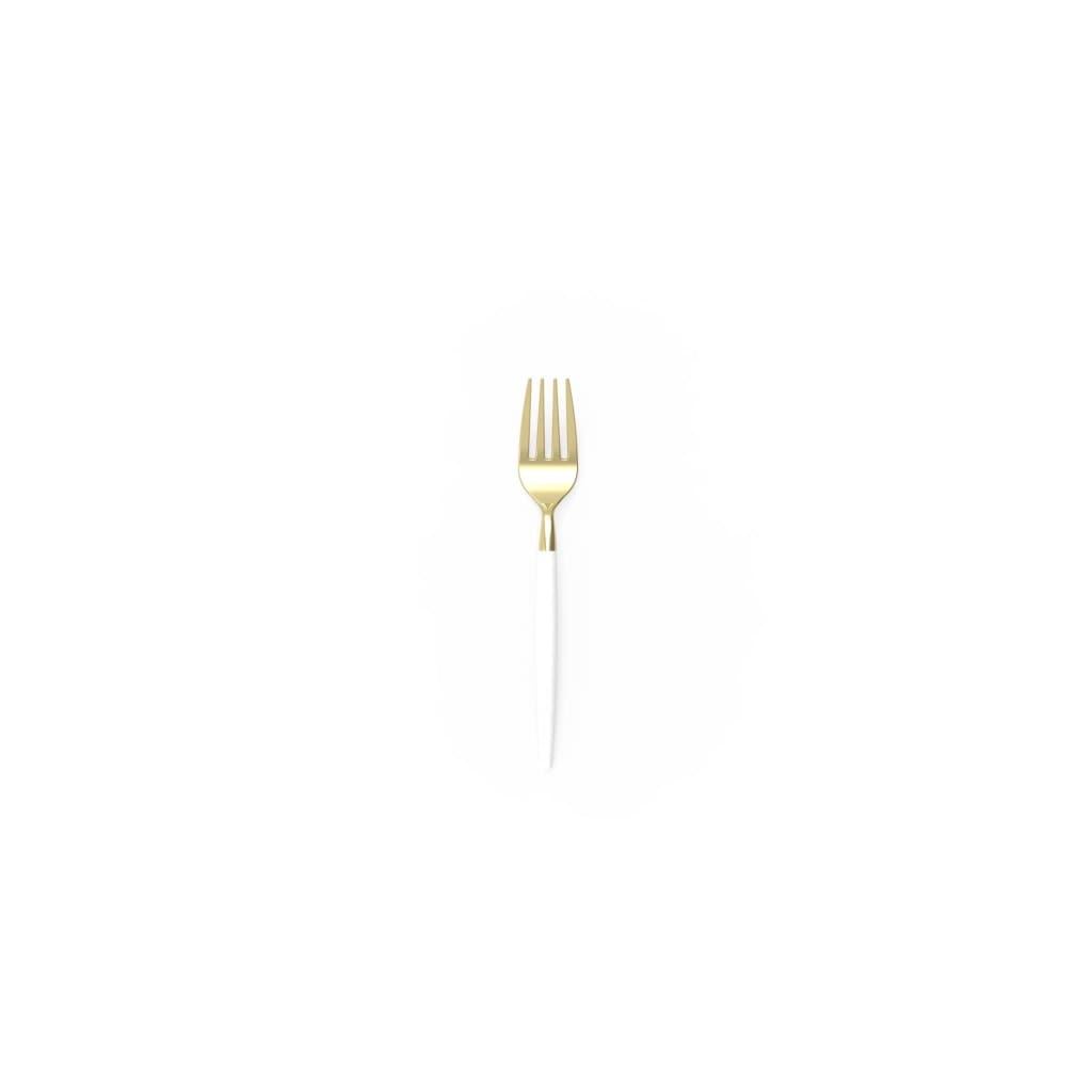 White and Gold Plastic Mini Forks | 20 Forks